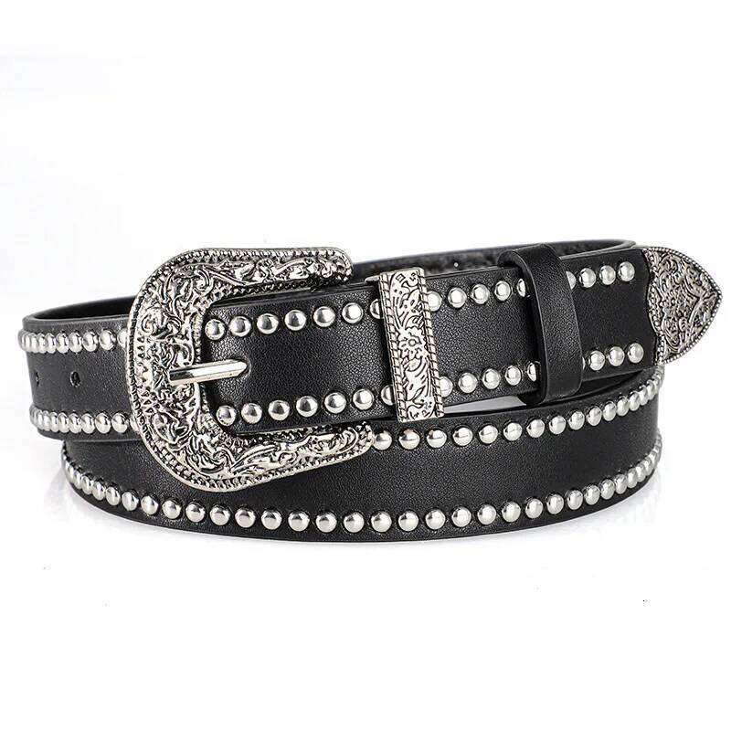 Men's and Women's Belt Fashion Rivet Punk Style, Vintage Carved Buckle PU Leather Belt,Subculture Hip-Hop Y2k Belt,For Men Women Y260225