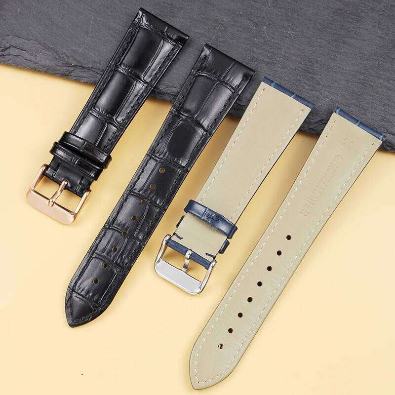 Calfskin Leather Strap 18mm 20mm 22mm 24mm Watchband For Women Men Watch Accessories Solid Buckle Black Brown Y260225