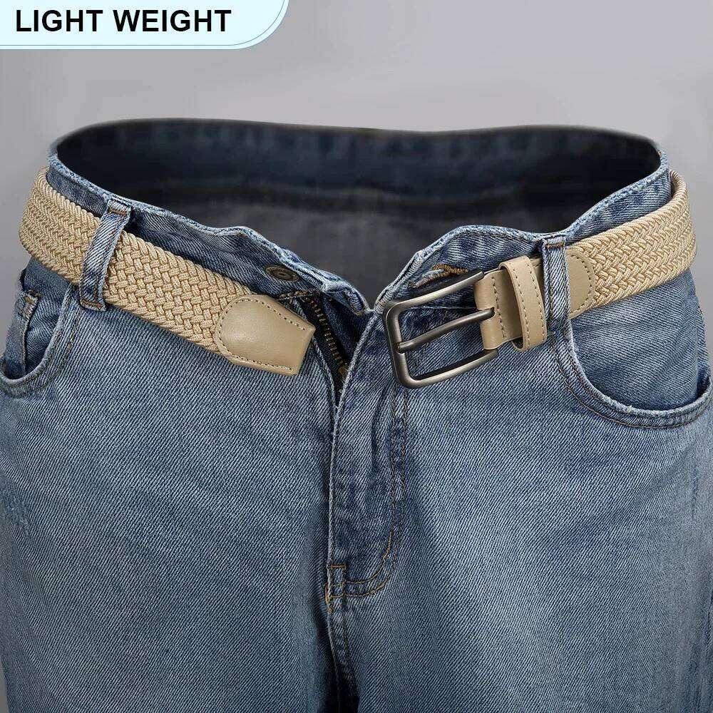 Men's Elastic Belts Unisex Casual Woven for Men Outdoor Rock Climbing Training Work with Jeans Belt of Women 115cm Y260225