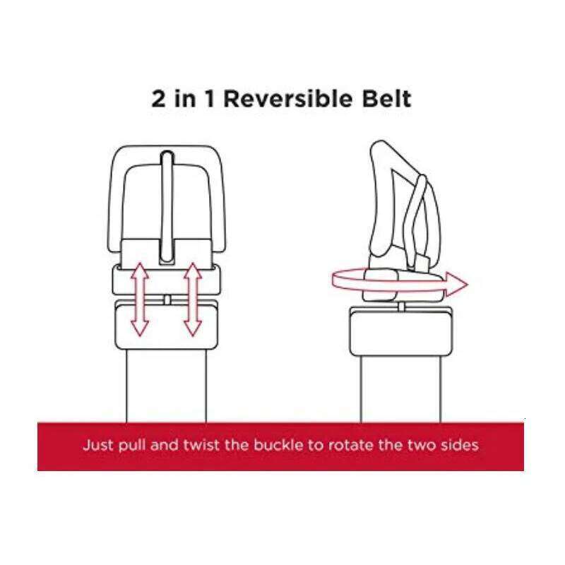 1Pcs Men's Leather Reversible Belt - Classic & Fashion Designs Two in One Belts With Rotated Buckle Ceinture Size 75-160cm Y260225