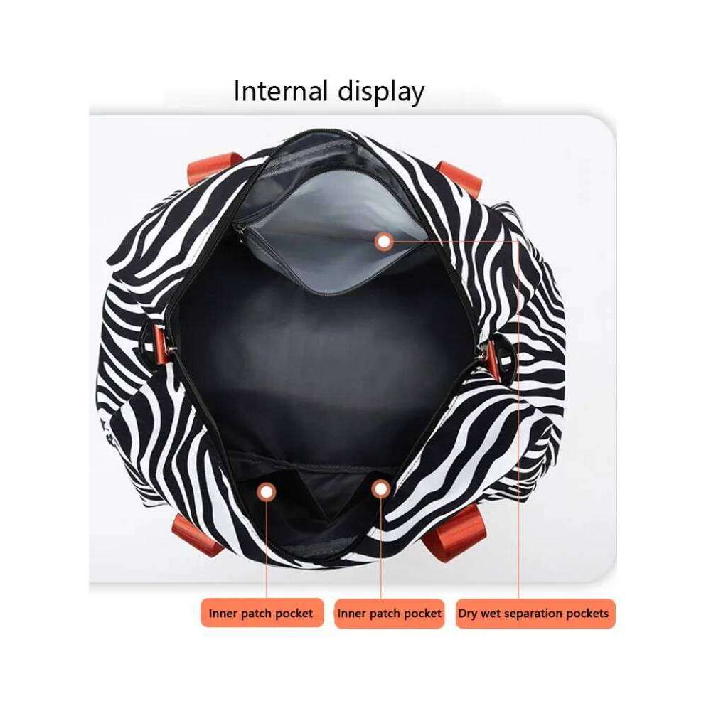Spacious & Durable Women's Carry-On Travel with Animal Print Nylon Large Capacity Sports Gym Weekend Overnight Bag Y260225