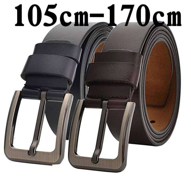 105 125 130 140 150 160 170cm Genuine cowhide Men Belt High Quality Waist Large Size Luxury Designer Belts Pair with black jeans Y260225