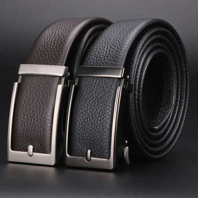 Premium Top Layer Cowhide Men'S Belt - Soft, Durable & Stylish With Automatic Alloy Buckle For Business Wear Y260225