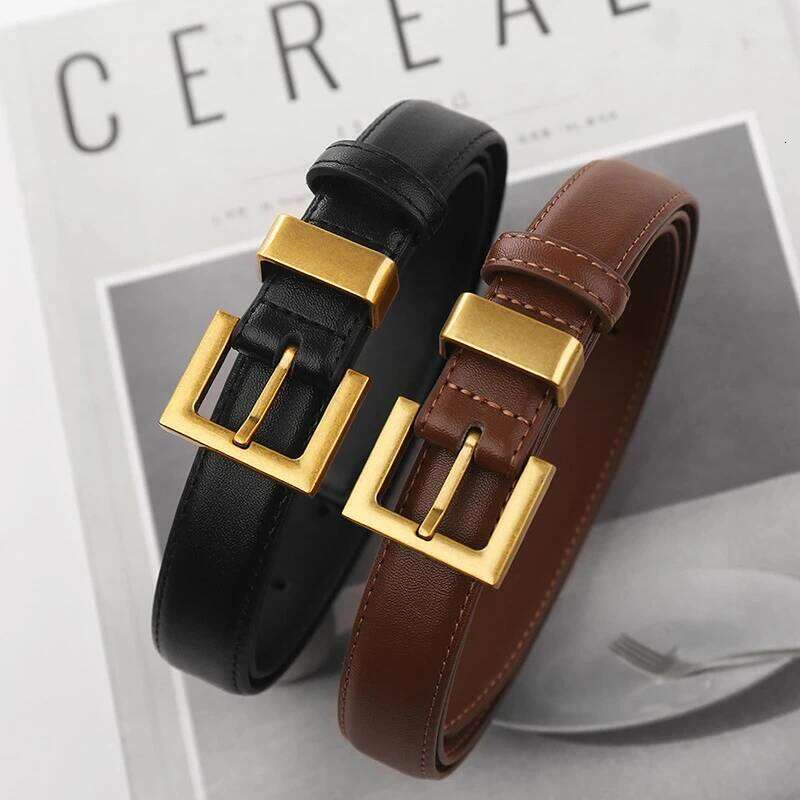 Fashion Women's High Quality Golden Buckle PU Leather Casual Best Matching Dress Jeans Belts Women Accessory Designer Belt Y260225