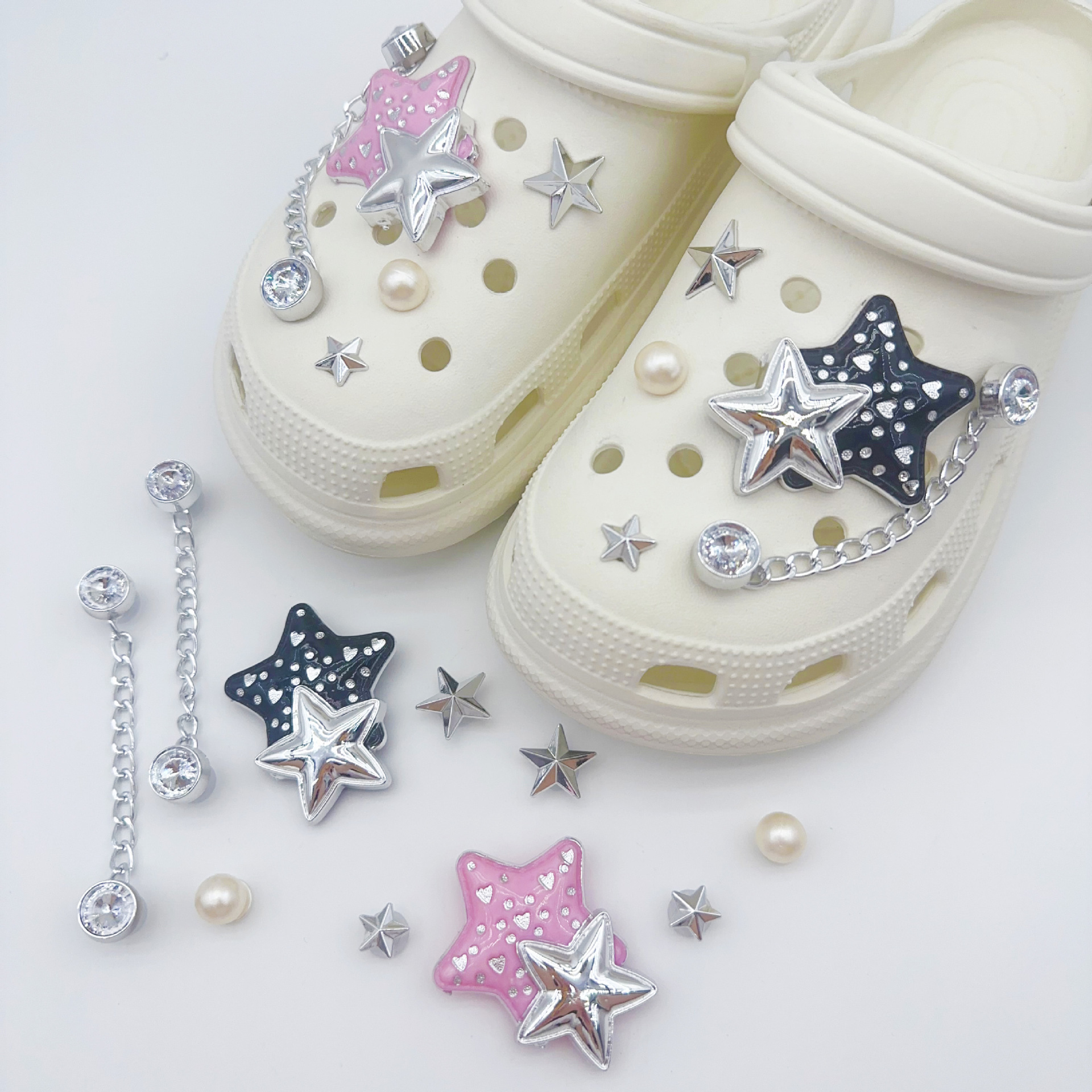 Removable Luxury DIY Shoe Charms Clog Sandals Accessories Detachable Shoe Buckles Decorations For Hole Slippers