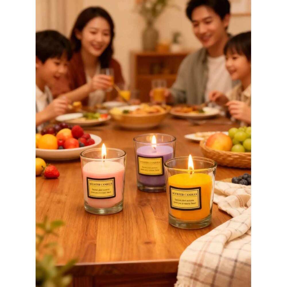 Minimalist Frosted Glass Jar Candle - Trendy Scented Decor, Multi-Purpose for Living Room Office Home Ambiance H260225