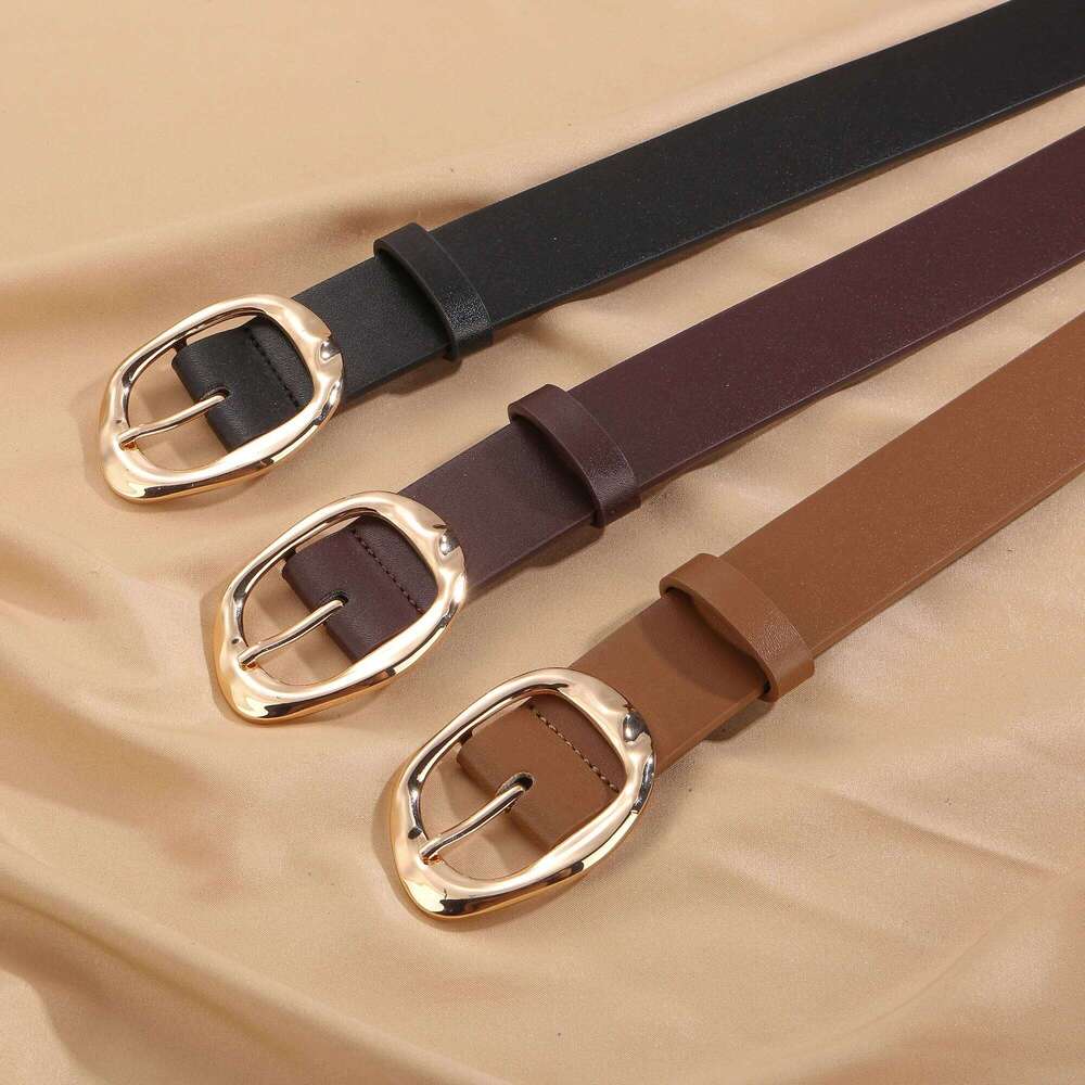 Women's Fashion Wide PU Leather 3.3cm with Metal Geometric Pin Buckle Retro Style Waist Belt for Jeans Pants and Skirts Y260225