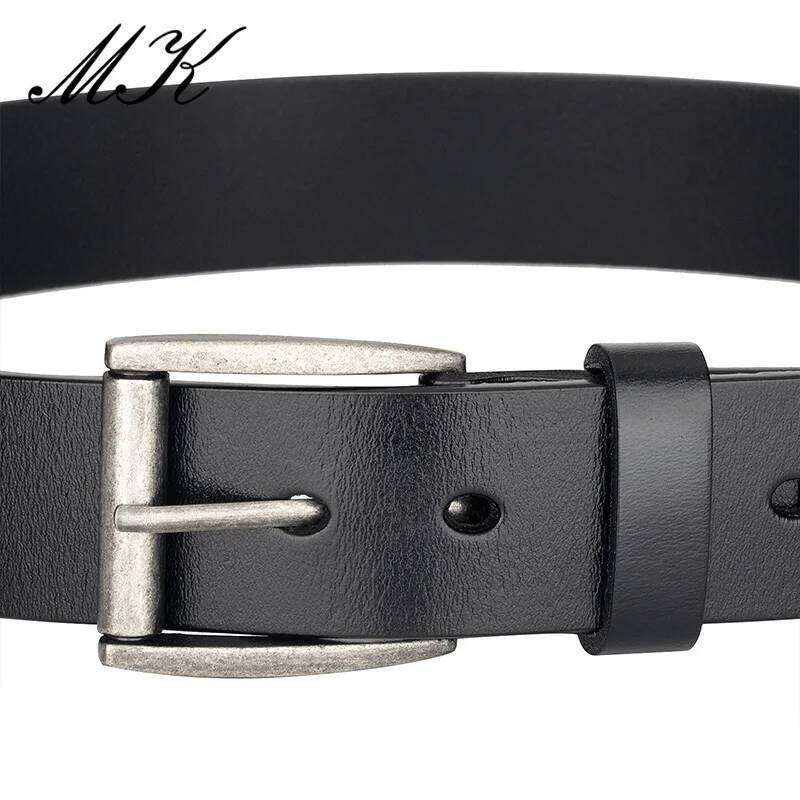 Maikun Genuine Belts Men For Jeans Trousers Men's Casual Vintage Alloy Pin Buckle Second Layer Leather Belt Y260225