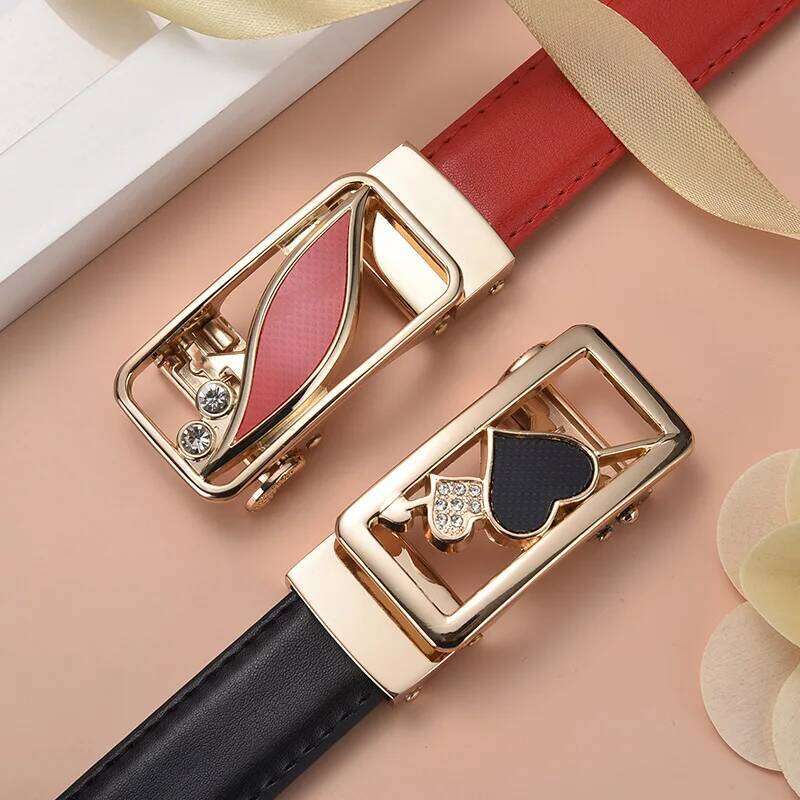 Fashion Women's Versatile Automatic Buckle Belt High Quality PU Leather Youth Trend Casual Strap for Women Y260225