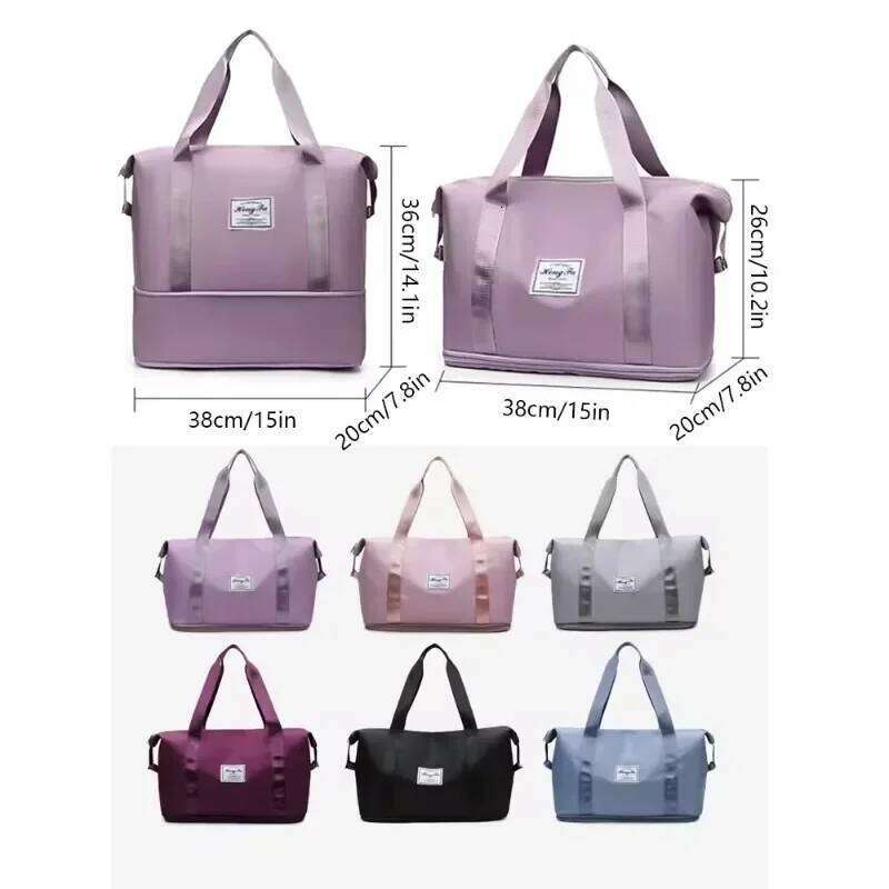 Carry On Travel Duffle Bag Nylon Waterproof Sports Gym Tote Bags for Women Large Capacity Storage Luggage Handbag Y260225