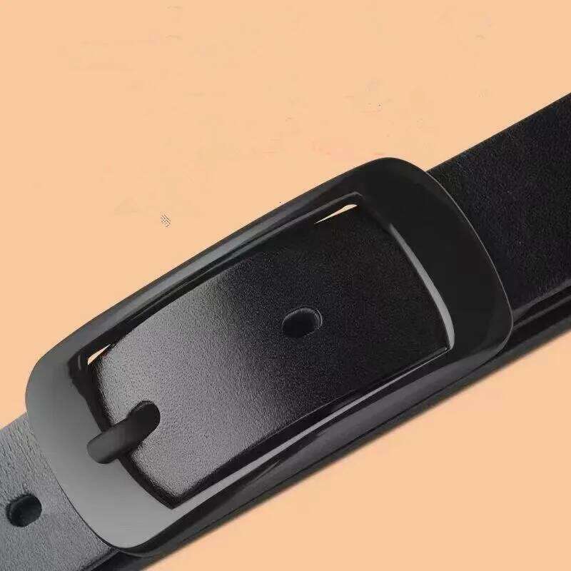 Belt versatile cowhide jeans belt, vintage genuine leather blet simple needle buckle ins belt for women's Y260225