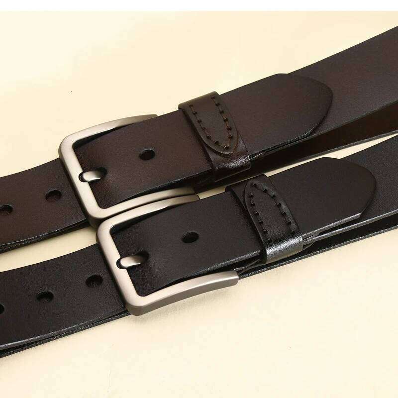 3.8CM Cowhide Buckle Top All-match Casual Jeans Belts High Quality Male Genuine Leather Belt For Men Y260225