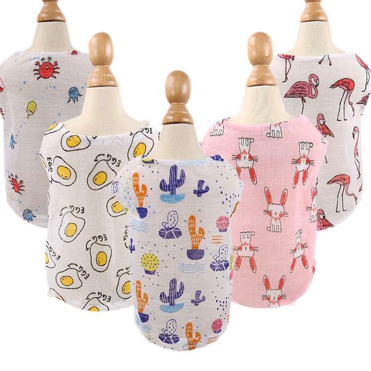 Pet Clothing Small Medium Dogs French Bulldog Cat Teddy Bichon Sun Protection Vest Dog Clothes Supplies WKERSIY