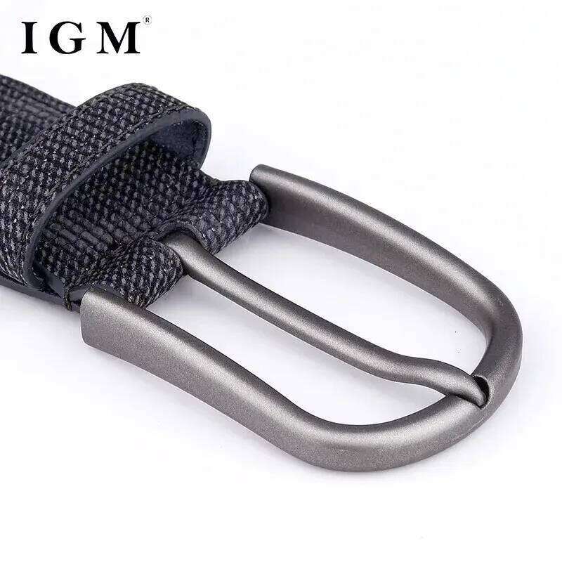 Men Canvas Woven Any-elastic Stretch For Boys Young Versatile Pants Jeans Pin-buttoned Fashion Belt Y260225