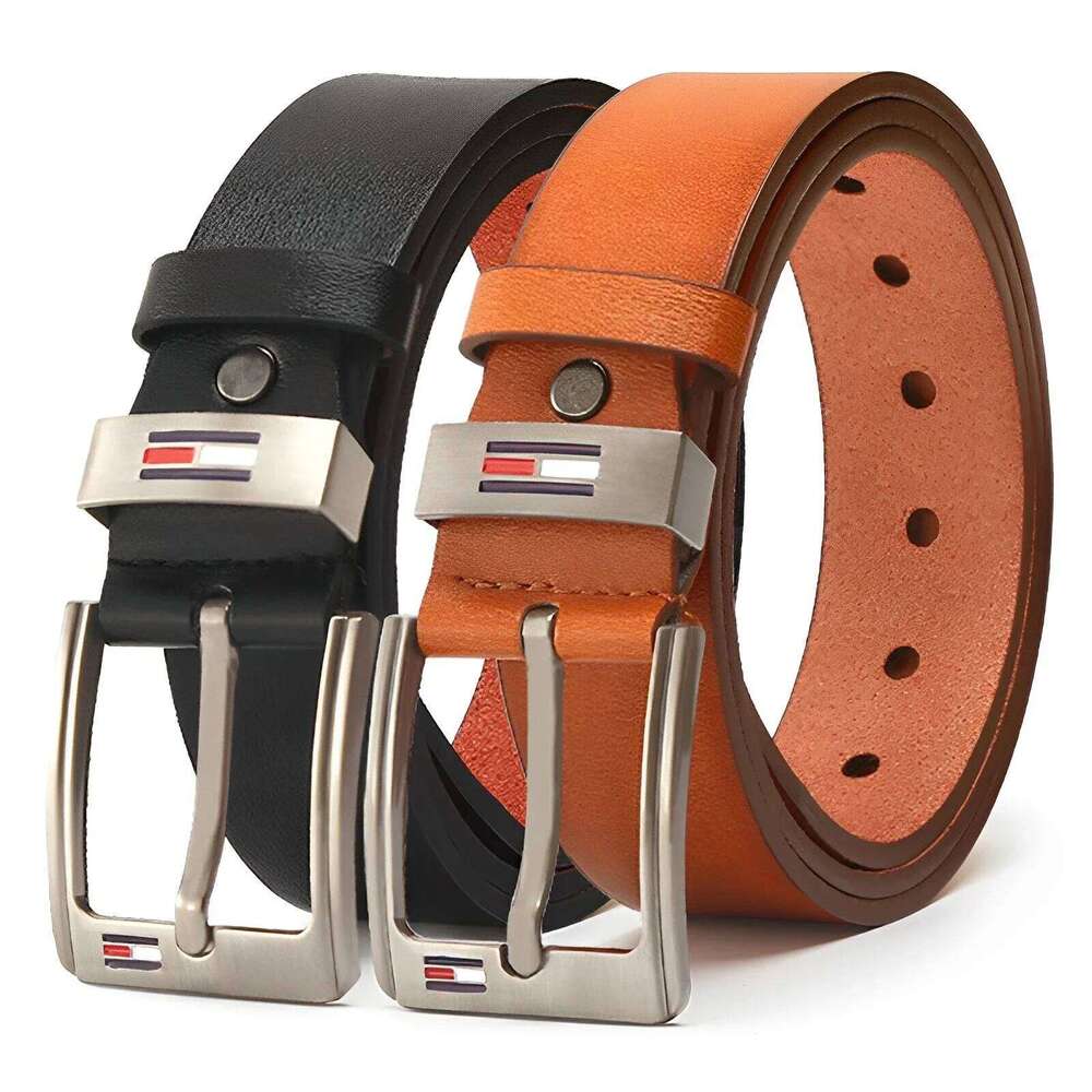 High Quality Alloy Square PU Leather Belt Men Male Pin Buckle Fancy Vintage Jeans Waistband Strap Y260225
