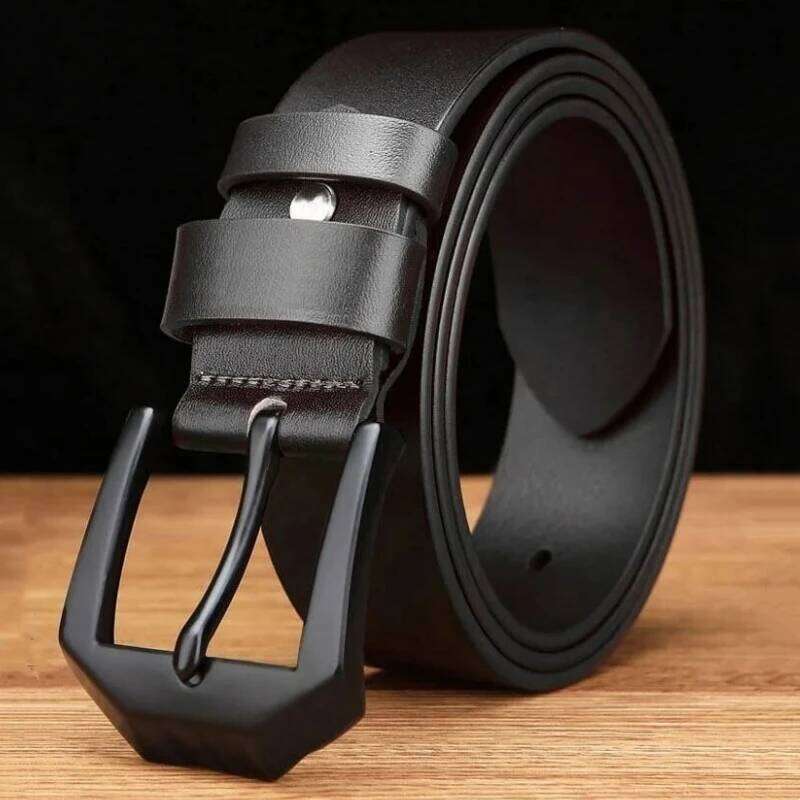 Men Leather Belt Clips Copper Needle Buckle Fashionable Casual Style Business Versatile Simple High-end Feel Y260225