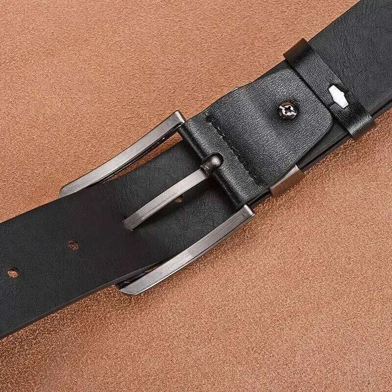 New Men's High Quality Buckle Jeans PU Casual Belts Business Cowboy Waistband Male Fashion Designer Men Belt Y260225