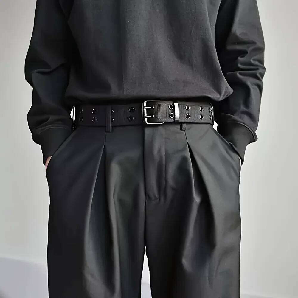 1pc Men's Double Hole Pin Buckle Belt, Outdoor Sports, Suitable For Both Men And Women Y260225