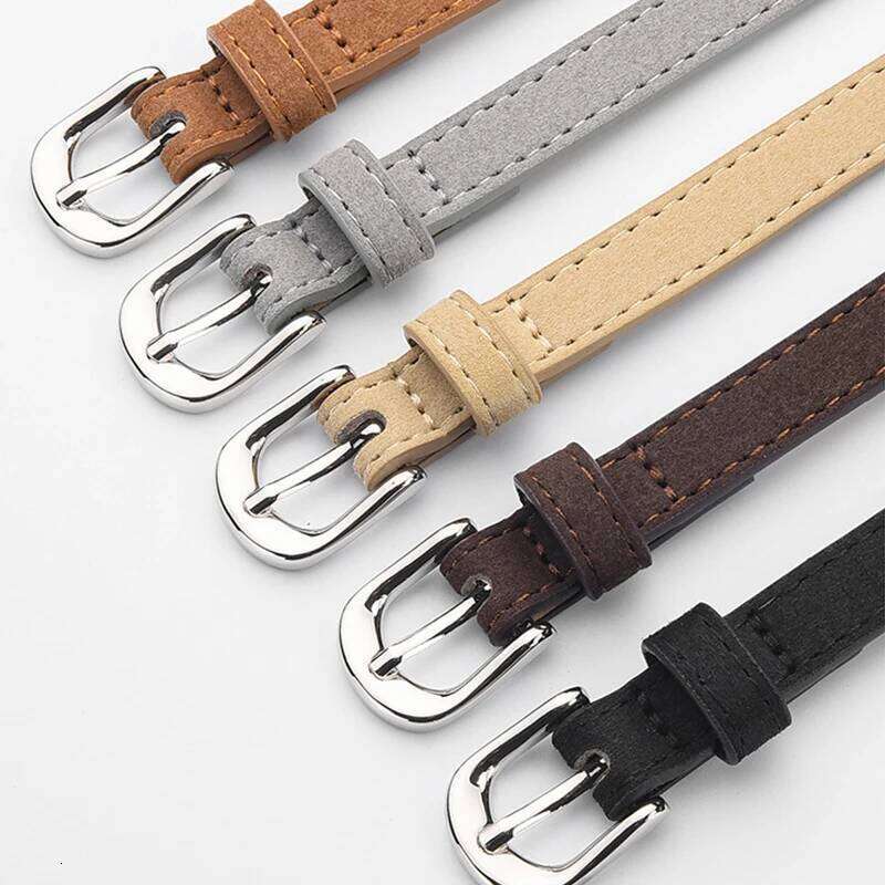 Simple Design For Women's Thin Belt Fashion Casual Versatile Jeans Accessories Girdle Suede Pu Leather Pin Buckle Waistband Y260225