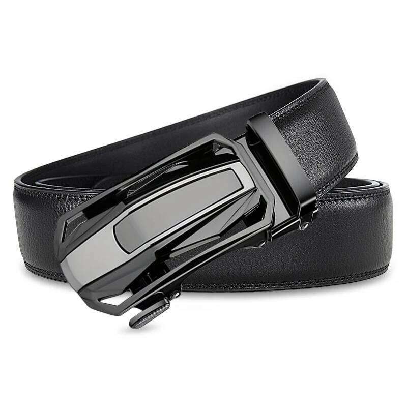 2025 Leather Men's 3.5cm Belt with High Quality Alloy Automatic Buckle Unisex Classic Business Belts for Jeans Y260225