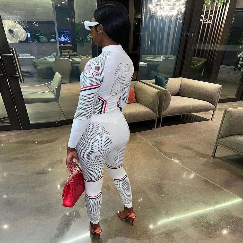 2026 Fashionable Sporty Style Unique Striped Star Print Long Sleeve Top Women's Slim Fit Pants Set Winter