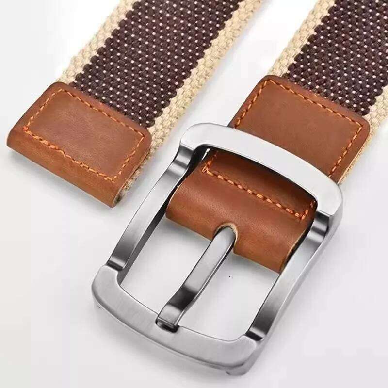Fashionable Trendy Canvas Men's and Women's Casual Belt Student Youth Cargo Pants Needle Buckle Wide Neutral Belts Y260225