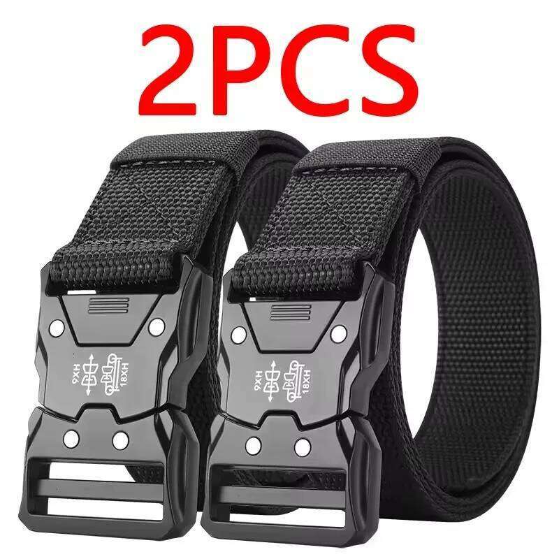 2Pcs Tactical Waist Belt - Durable Automatic Buckle, Perfect Outdoor Adventures, Unisex Accessories for Men and Women Y260225