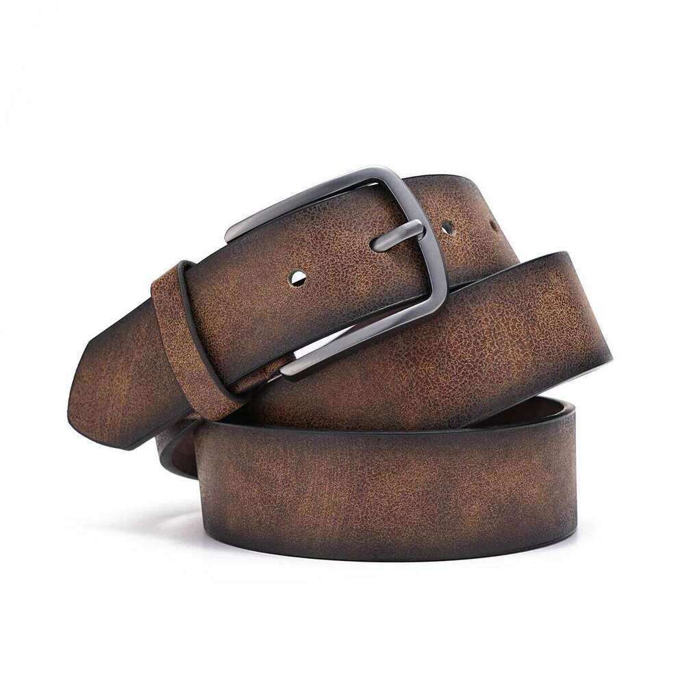 A men's PU belt suitable for leisure business gifts send a perforated nail Y260225