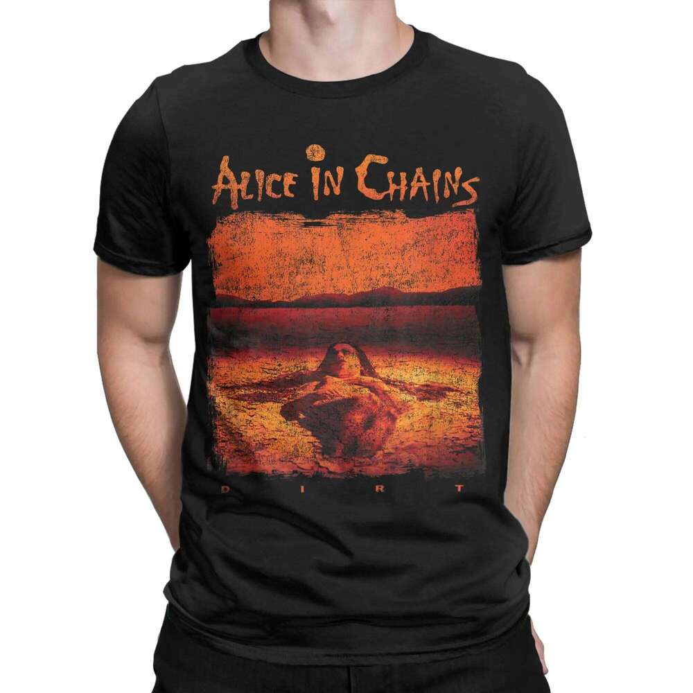 Alice in Chains Band Dirt T-Shirts Men Heavy Metal Music Awesome Pure Cotton Tees Round Neck Short Sleeve T Shirts Summer merch C260225