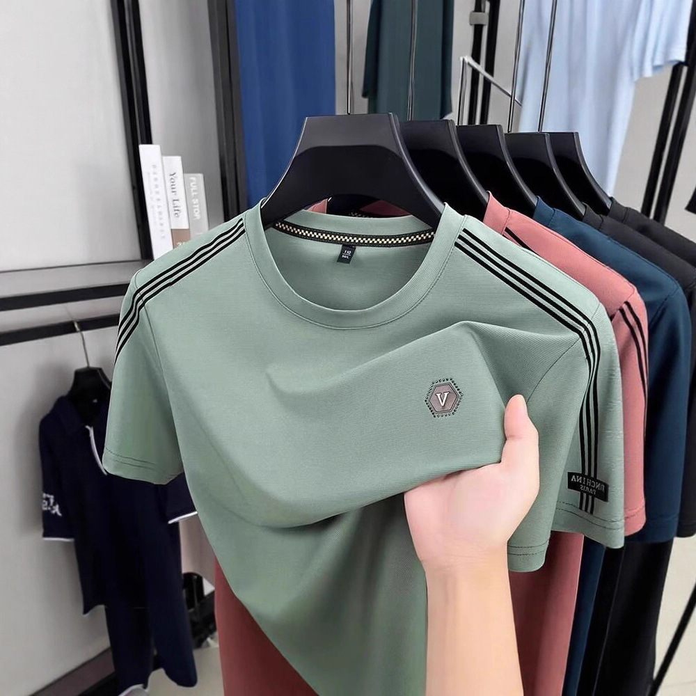 2026 New Design Heavyweight Short-sleeved Men's T-shirt - White - Men's Clothing - Luxury Outdoor Men's Base Layer Top - Sweat-absorbin