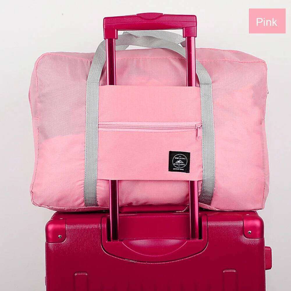 Solid Color Waterproof Folding Travel Lightweight Large Capacity Luggage Bag Y260225