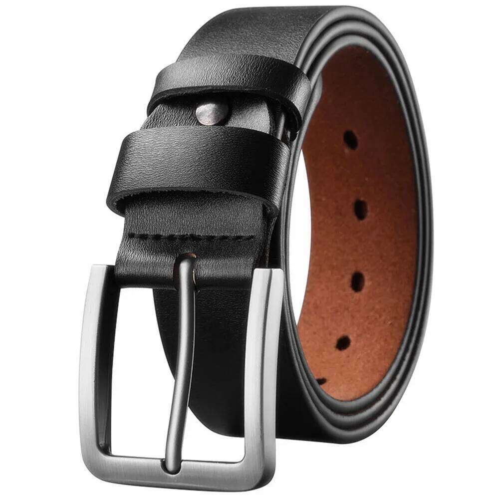 New Business Leisure Men's Alloy Square Pin Buckle Male Famous Brand Luxury Designer Leather Jeans Belts for Men Y260225