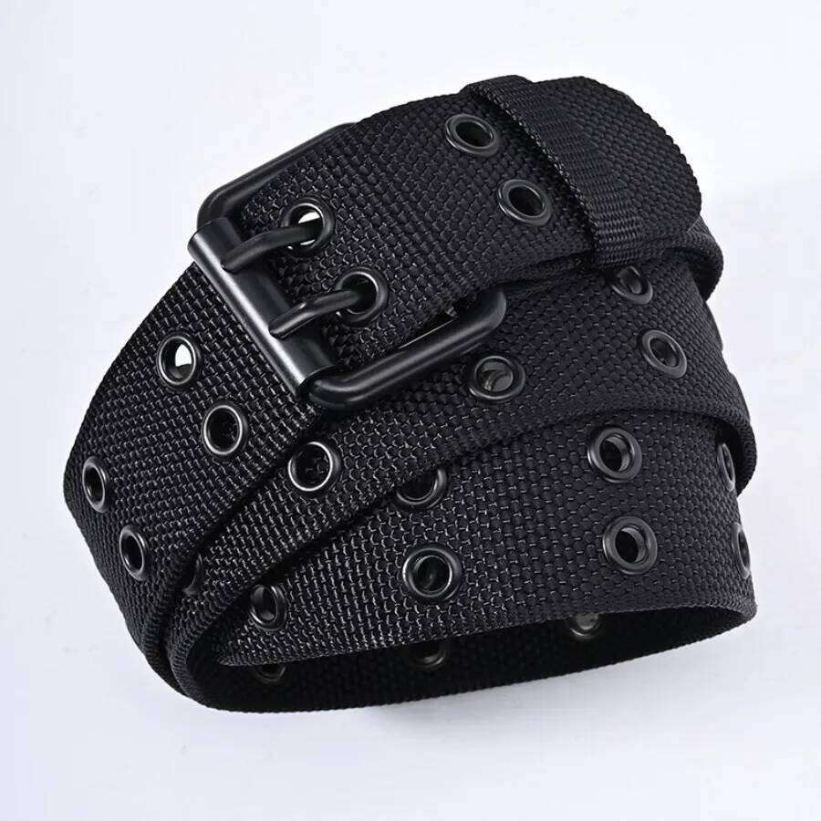 1pc New Men Breathable Nylon Fabric outdoor sport Pin Buckle Trousers Jeans Belt YD911 Y260225