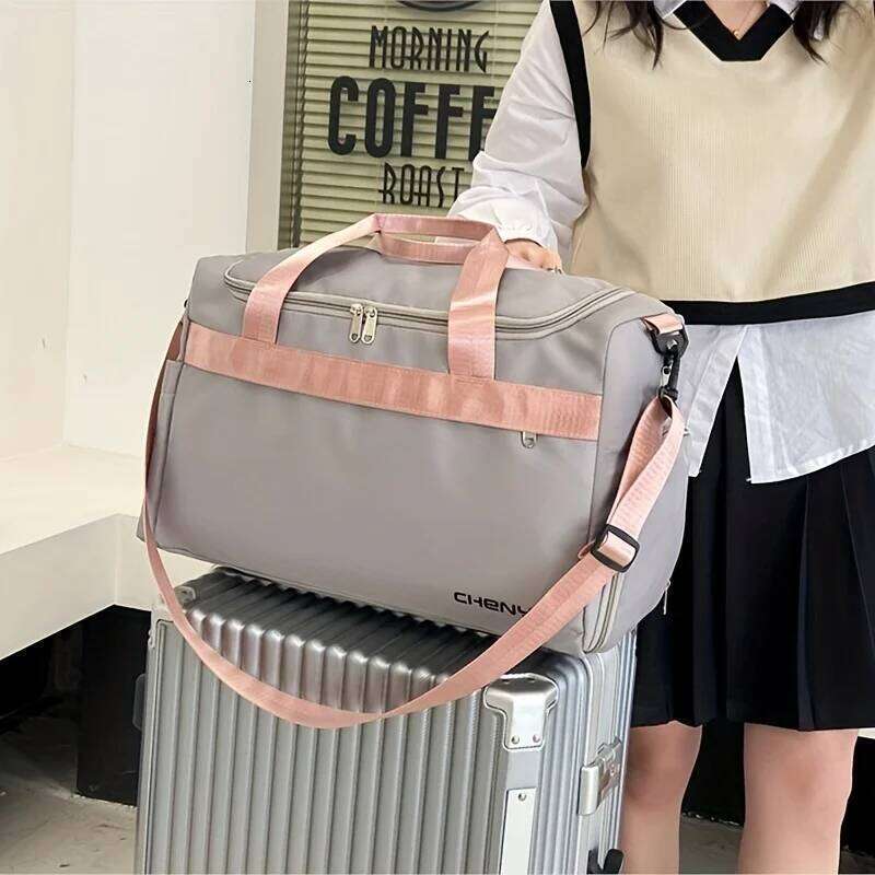 Fashion Nylon Travel Bags for Women Wet and Dry Separation Large Capacity Handbags Waterproof Multifunction Leisure Messenger Y260225