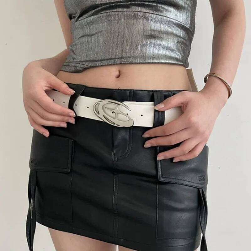 Unisex Buckle Vintage Gothic Y2K Belt Men Women Street Punk PU Leather Designer Waistband for Jeans Pants Decor Y260225
