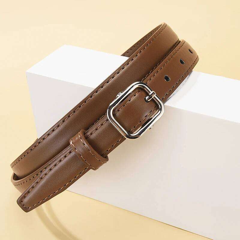 Square PU Belt with Simple Dress Jeans Accessories Fashion Women's Birthday Party Gifts Y260225