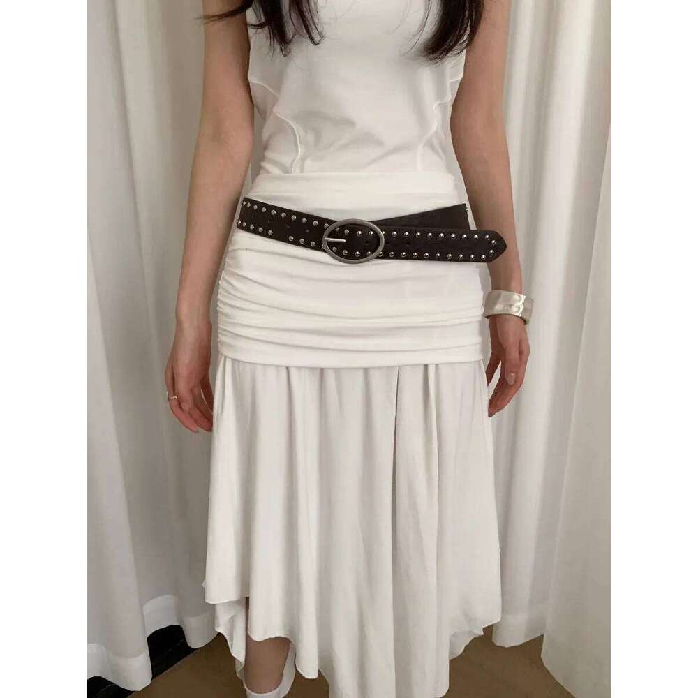 Bohemian Rivet Women 2024 New High-End Design Niche With Dress Y2K Belt Trend Y260225