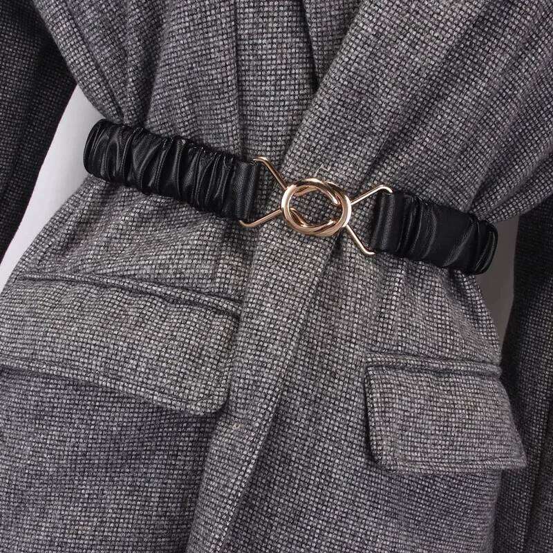 Fashion corset Belt for women plus size elegant high-end luxury brands Elastic cummerbund Black Desiner Women's belt female Y260225