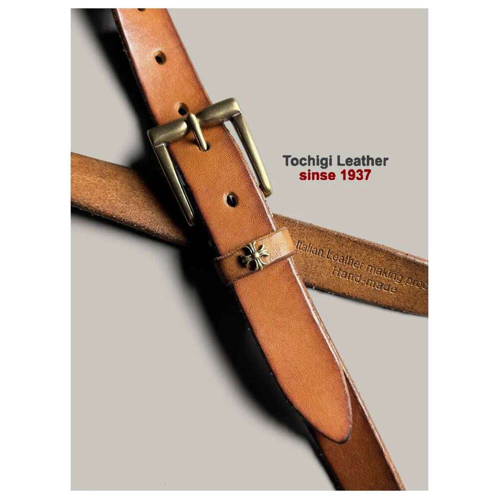 D2 wind 3cm vegetable tanned pure cowhide handmade casual belt, men's and women's retro copper buckle genuine leather je Y260225