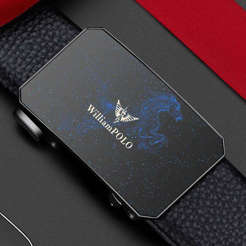 Genuine leather men's fashionable formal wear, automatic buckle belt, personalized casual pants belt Y260225