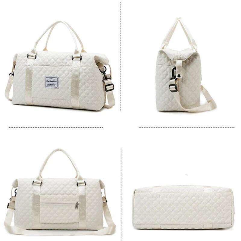 Trend Leisure Travel Handbag Large-capacity Waterproof Sports Fitness Bags Diamond Grid Pattern Women's Duffel Bag Totes Y260225