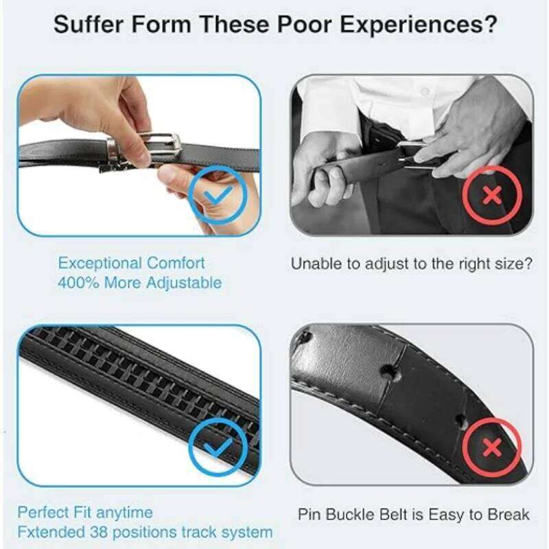 OYIFAN Automatic Buckle for Men, High Quality Genuine Leather Belt, Adjustable Ratchet Fashion Designer Belt Men Y260225