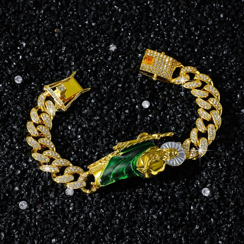 New Arrival Iced Out Cuban Chain Necklace With Saint Jude Charm Hip Hop Jewelry For Men The Most Fashionable Item The Best Choice For Elegant Women.