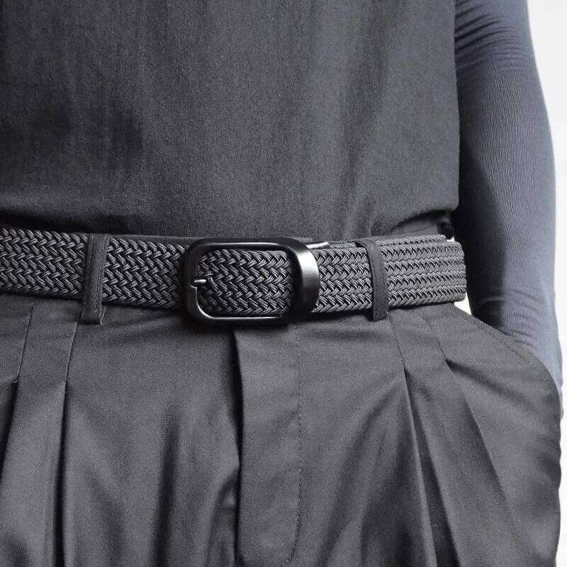 Non-hole Punch-free MEN'S AND WOMEN'S Woven Elastic Stretch Canvas Female Korean Style Versatile Student Pants Belt Y260225
