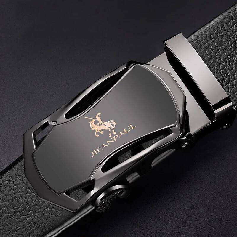 New fashion automatic buckle business jeans high-quality PU men's belt minimalist young people no gift box Y260225