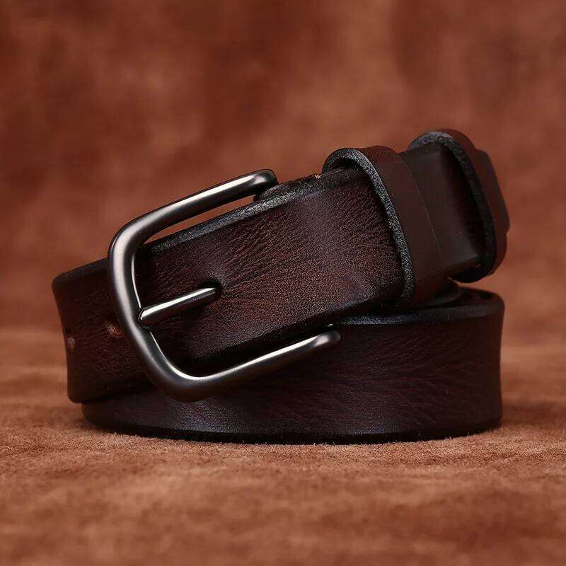 2.8CM Pure Cowhide Genuine Leather for Women High Quality Jeans Pin Buckle Business Belts Waistband Male Fashion Designer Y260225