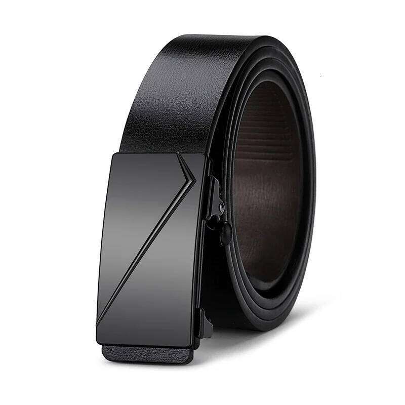 Fashion Simple Business Automatic Buckle High-quality Men's PU Belt Suitable For Formal Occasion Clothing Accessories Y260225