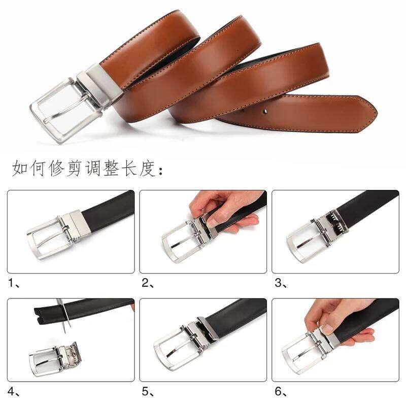 AAA155 New Fashion 130cm Long Luxury Brown Belt Men Rotating Pin Buckle Double sided Manufacturers Stock Cowhide High Quality Y260225