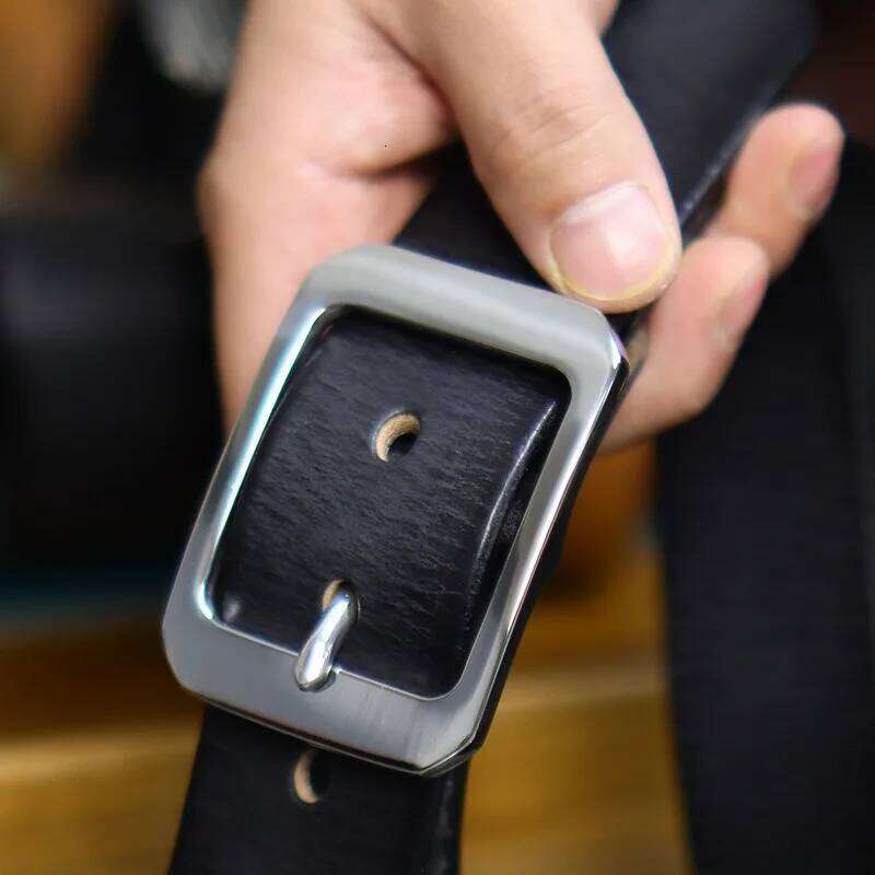 Men's Retro Style Handmade Thickened Top Layer Cowhide Rub Color Leather Versatile Tooling Casual Belt With Steel Buckle Y260225