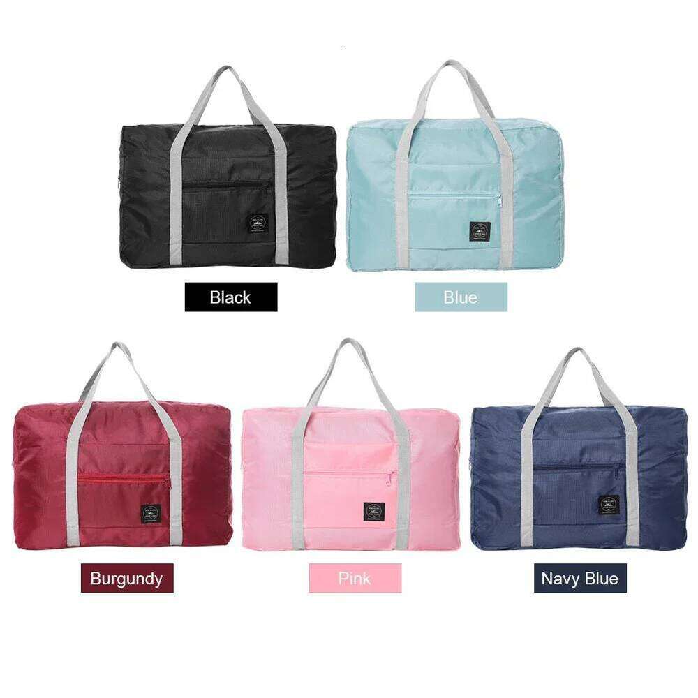 Solid Color Waterproof Folding Travel Lightweight Large Capacity Luggage Bag Y260225